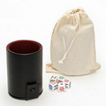 Black Vinyl Dice Cup w/ Poker Dice and Storage